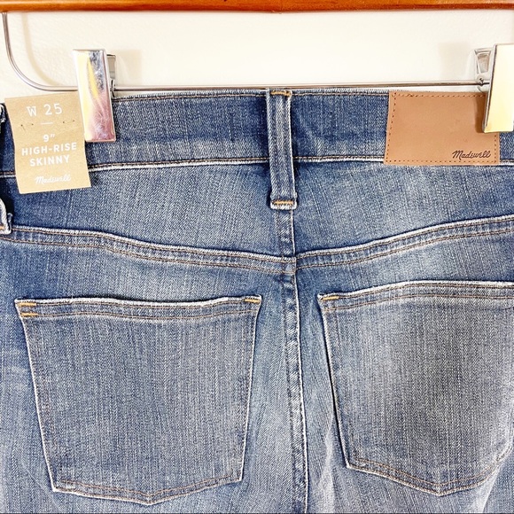 MADEWELL 9” High Rise Skinny Jean NWT 25 Raw Hem Distressed Slit Knee - Picture 5 of 11